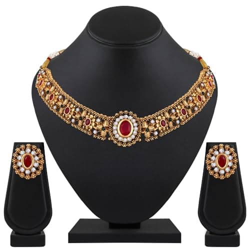 Shining Diva Fashion Necklace Jewellery Set for Women Traditional Latest Stylish Design Fancy (rrsd16637s) 3