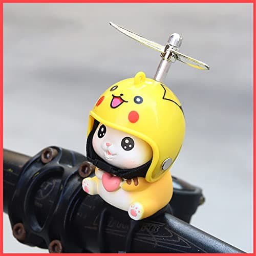 wolpin Bicycle Decor for Bike Car Dashboard Cute Cat with Helmet and Fan Car Interior Decoration Accessories Desk Decoration, Bicycle, Acrylonitrile Butadiene Styrene, 8cm, 3cm