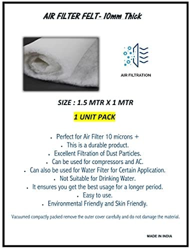Air Filter Felt 10mm thick - For Air Filter 1.5 Mtr x 1 Mtr (Industrial Application) As Per Image 5