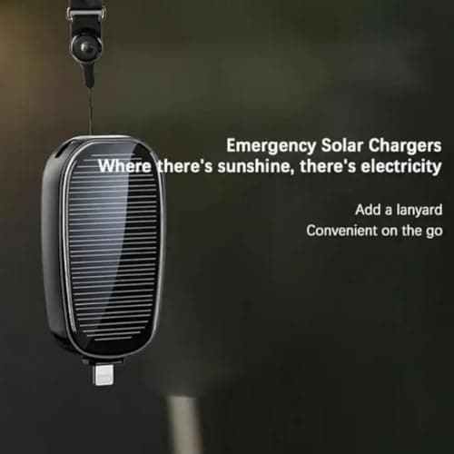 Ultra Compact Large Capacity 1500mAh Solar Charger Solar Powered Keychain Charger for Mobile Phones with Carabiner Emergency Power Supply (Type C Pin) 3