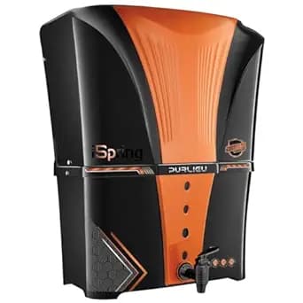 iSpring Mineral RO+UV+UF 12 Liter RO + UV + TDS ADJUSTER Water Purifier With Copper Charge Technology Black & Copper Best For Home and Office (Made In India)