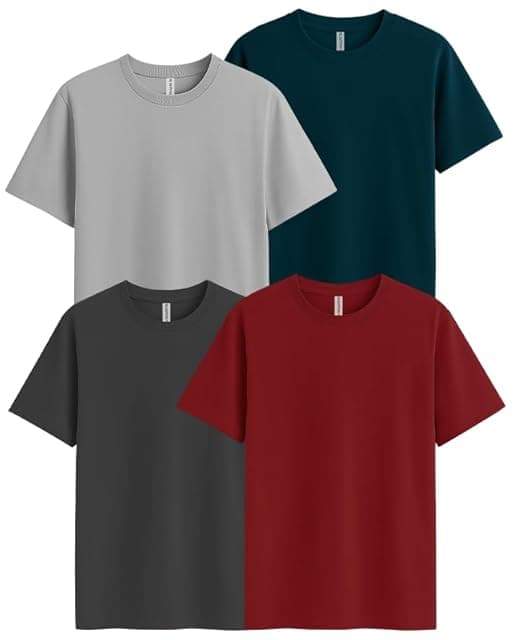 Sleepynuts Men's Regular Fit Round Neck Half Sleeves Solid Casual Wear T-Shirt