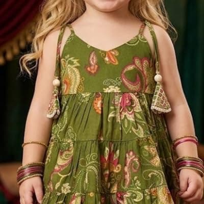 A.T.U.N. (ALL THINGS UBER NICE) Girls 100% Cotton Floral Printed Kurti Dhoti Set | Traditional Ethnic Wear Outfit for Kids | Soft Breathable Fabric Comfortable Fit | Stylish Festive Clothing Set 4