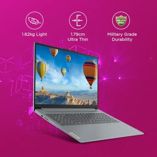 Lenovo IdeaPad Slim 3, Intel Core i3 13th Gen 1315U, 8GB RAM, 512GB SSD, FHD 15.6"(39.6cm), Windows 11, Office 2024, Grey, 1.6Kg, 82X700G5IN, Alexa Built-in, 1Yr ADP Free, 3 Month Game Pass Laptop 6