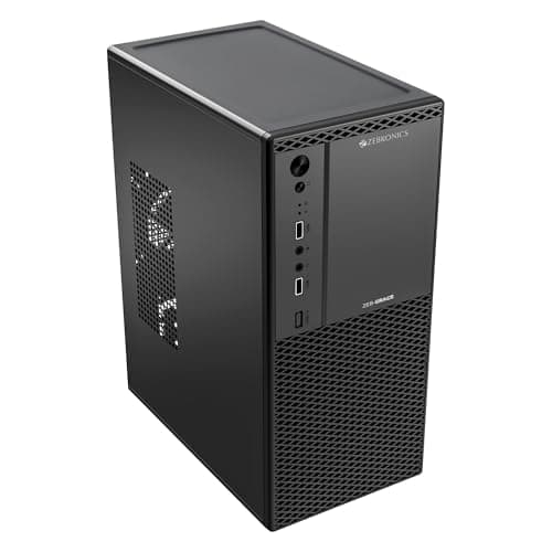 Zebronics Grace, Computer Chassis, Micro ATX/Mini ITX, USB x 2, Front Audio, Perforated Side Panel, Textured Front Panel, Top-Mounted PSU