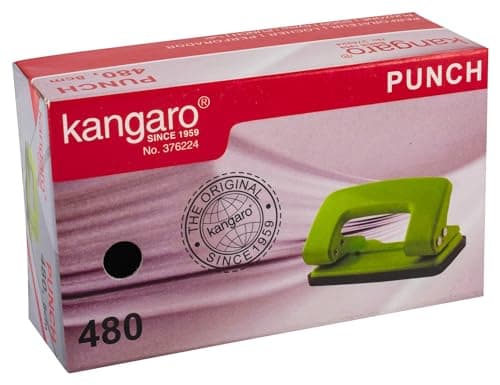 Kangaro Desk Essentials DP-480 2 Hole Heavy Duty Metal Paper Punch | Removable Chip Tray | 12 Sheets Capacity | Office Essentials | Pack of 1 | Color May Vary 4