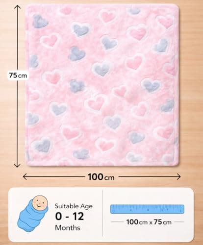 First Kick Luxury Soft Baby Blanket Combo Pack of 100 x 75 cm Premium Fleece Newborn Swaddle Wrap | Baby Bath Towel All Season Blanket for 0-12 Months Crib Stroller Travel Use 4