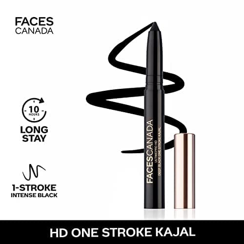 FACESCANADA Ultimepro Hd Deep Black One Stroke Pencil Kajal 1.4G & Magneteyes Kajal - Black, 0.35G, Matte Finish 3