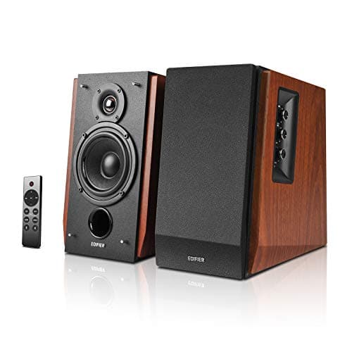 Edifier R1700BTs Powered Bluetooth 5.0 Wireless Bookshelf Speakers - 66 Watts (Brown)