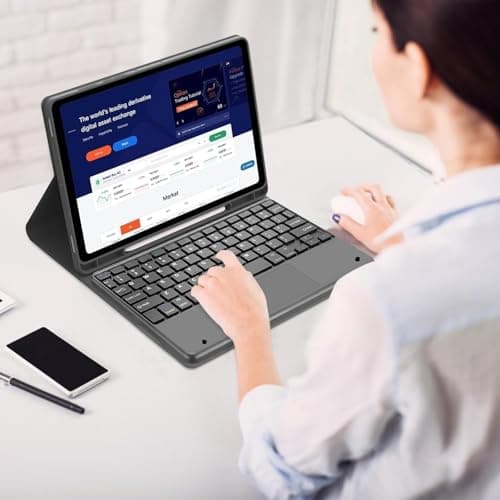 typecase Keyboard Case for Samsung Galaxy Tab S10 Lite, S10 FE, S9 FE 5G 10.9, S9 Inch with Touch Trackpad, Pen Holder, Multiple Viewing Angle, Detachable Wireless Bluetooth Keyboard - Black 4