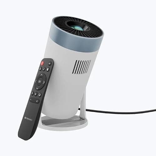 Zebronics Pixaplay 62 Android Smart LED Projector, Full HD 1080P, 3000 Lumens, Upto 304 Screen Size, WiFi, Screen Mirroring, Built-in Speaker, White