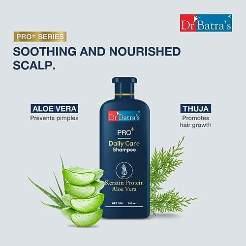 Dr Batra's® PRO+ Daily Care Shampoo| With Aloevera & Keratin Protein|Mild Shampoo, Sulphate & Paraben Free|Daily Care Natural Protein Shampoo, protects from daily tear|Suitable for Men & Women, 350ml 3