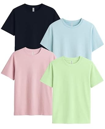 Sleepynuts Women Boyfriend Plain Round Neck Half Sleeve T-Shirt