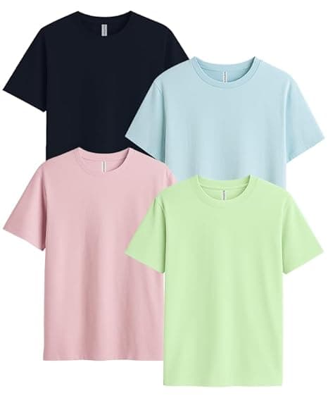 Sleepynuts Women Boyfriend Plain Round Neck Half Sleeve T-Shirt