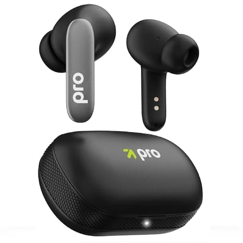 GOBOULT Y1 Pro Ear Buds Wireless with 60H Playtime, 4 Mics Calling, 45ms Latency Gaming, Made in India, 13mm Bass Driver Earbuds Buds TWS Bluetooth Wireless Earphones (Jet Black)