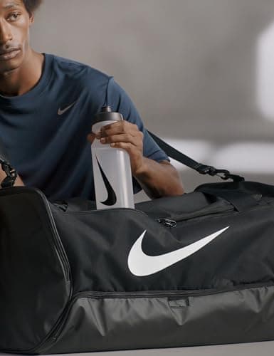 NIKE Polyester Unisex's Western Polyester 95 L Black/White,71.12 cm Duffel Bag 2