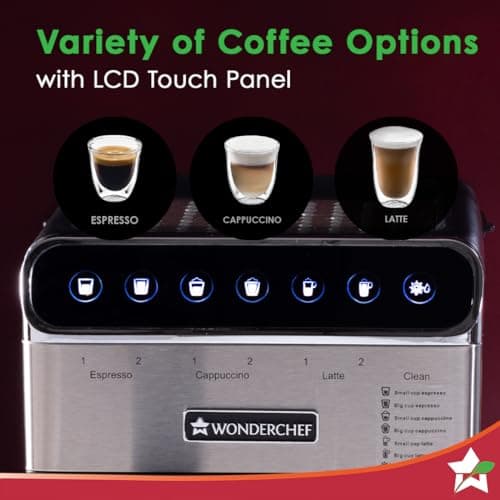 Wonderchef Regenta Automatic Coffee Maker, 20-bar with Auto-Frother, Make Espressos, Cappuccinos & Lattes at Home, With Steamer, Metal Porta Filter, Temperature Dial, 2 Years Warranty 4