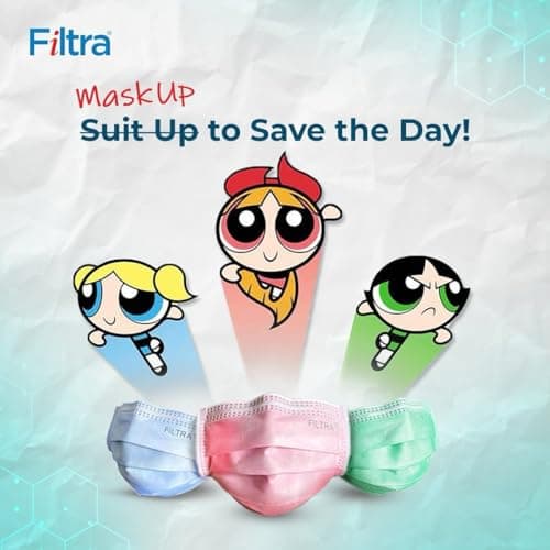 Filtra® 3-Ply Ear Loop Kids Mask | Ages 3-18 | Kids Mask | Children's Mask | Ladies Mask | High Filtration | New extra tough courier packing | Box of 50 Masks (Pink) 4