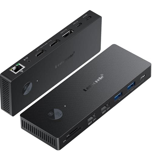 Lemorele 13-in-1 Docking Station with Privacy Protection, 2 HDMI 4K@60Hz, DisplayPort 1.4, 100W PD Charging, Gigabit Ethernet, USB-A,USB-C Date, SD/TF Card Reader for Laptops