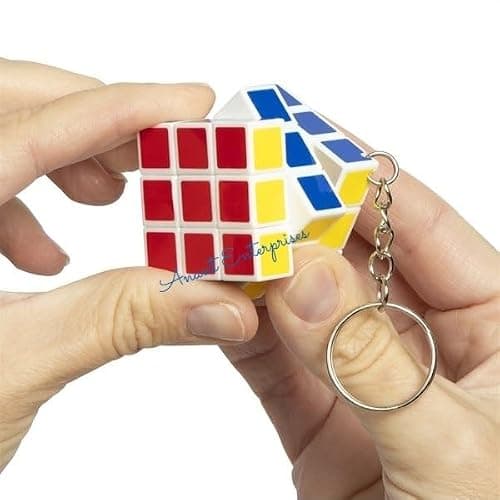 ANANT ENTERPRISES 6 Pcs Mini 3x3 Magic Speed Puzzle Cube Keychain – Keyring Key Chain Toy for Kids & Adults – Return Gifts Bulk, Pinata Filler, Birthday Party Favors, Goody Bag Stuffers (Pack Of 6) 2