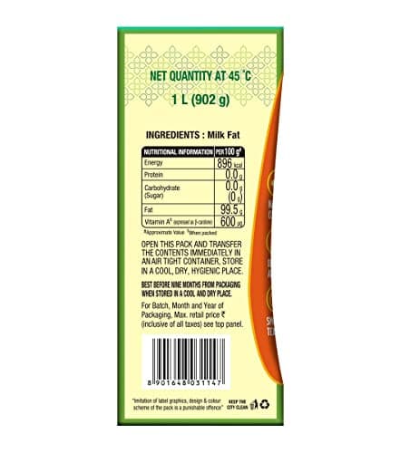 Mother Dairy Cow ghee Pack, 1 Liter 2