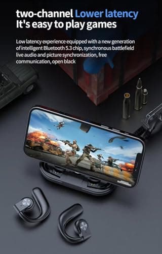 VEHOP OWS Open Ear Wireless Earbuds with Display | ENC Mic for Crystal-Clear Calls | 48hr Playtime with Type-C Fast Charging | BT5.3 Gaming Bluetooth Earphones | Touch Control Sports Headphone 2