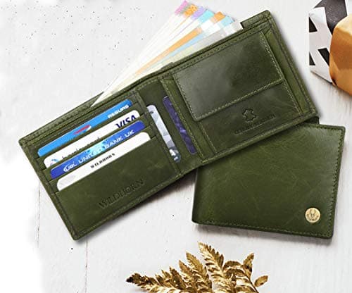 WildHorn RFID Protected Leather Wallet for Men,Green 4