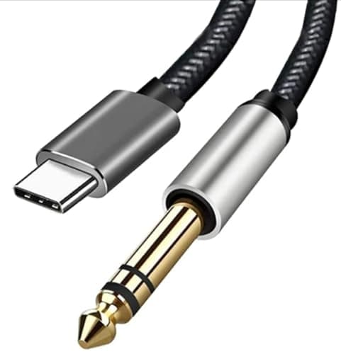Dhriyag USB C to 6.35mm | Phone Laptop to Amplifier, Speaker, Headphone, Mixing Console | USB C to Mono Cable | Multicolour