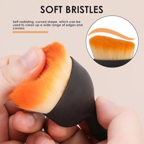 T TOPLINE Brush Mini Car Cleaning Brush with Handle and Dust Cover Car AC Vent Cleaner Dashboard Cleaner Accessories for Detailing Brush Multipurpose Gadget Cleaner Car Duster Brush (Small) (1pcs) 5
