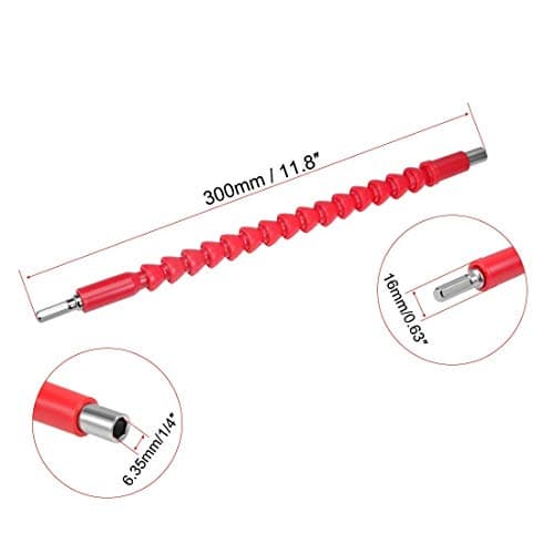 KHADIJA 300mm Flexible Shaft Bit Magnetic Screwdriver Extension Drill Bit Holder Connect Link for Electronic Drill 1/4 (Multicolour) 2