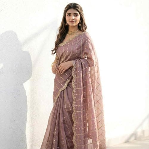 Saree for Women (Onion Pink) 5