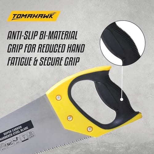 TOMAHAWK® Heavy-Duty Handsaw | T738 24-inch Sharp Blade for Precision Cutting | Ergonomic Handle | Ideal for Woodworking, DIY Projects, and Construction | Durable & Efficient Hand Saw Tool 2