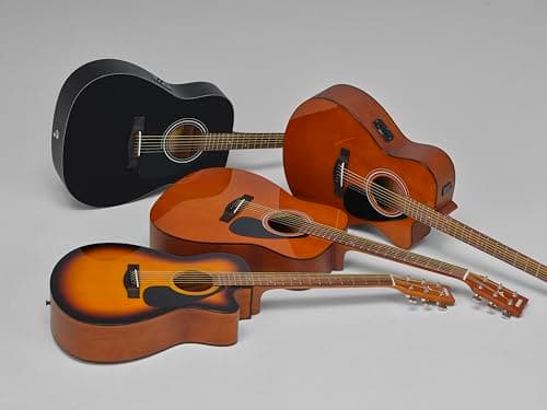 Yamaha FSX80C Semi-Acoustic Electric Guitar, Natural Wood Brown Finish, 6-String Folk Cutaway Body with Built-In Pickup & EQ System, Smooth Playability and Rich Tone, Made in India 6