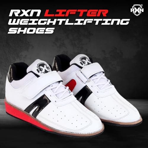 RXN Gold Medalist Weightlifting Shoes for Mens (White, 9 UK) 2