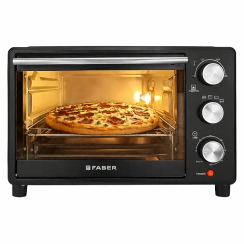 Faber FOTG 24L Neo|1500 Watts OTG|Bake,Toast, Grill| 4 Stage Functions,Upper & Lower Heating|Cool-Touch Handle, Heat Resistant Glass, Indicator Light, Auto-Shut, Ready Bell| Removable Crumb Tray