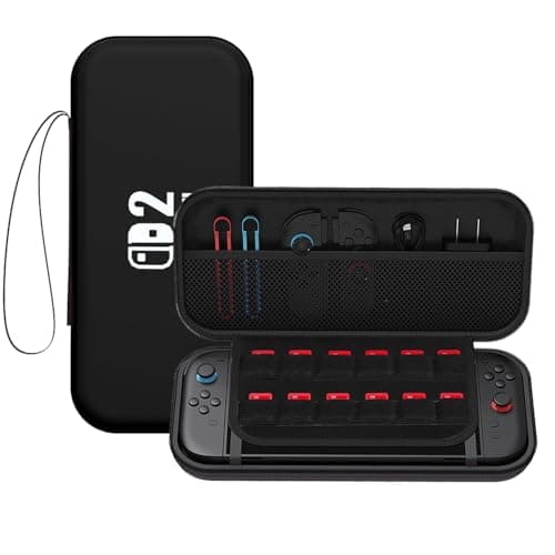 OIVO INDIA Carrying Case for Nintendo Switch 2(2025), Protective Hard Shell Portable Travel Carry Case Pouch Holds 12 Cartridges with Pockets for Switch 2 Accessories and Games, Black
