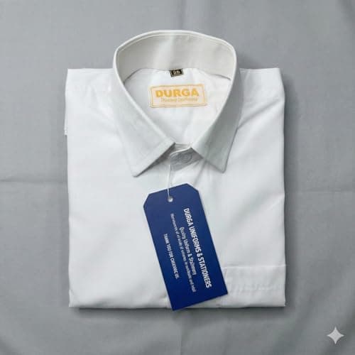Durga Uniform & Stationers Unisex White School Uniform Shirt | Full Sleeves |100% Cotton | Regular Fit (in, Age, 2 Years, 4 Years, Regular) 3