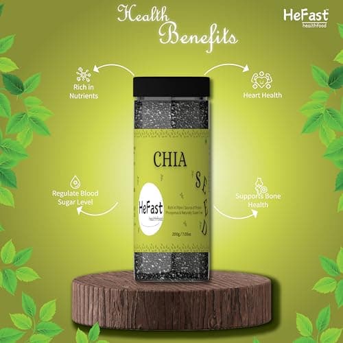 HeFast Chia Seeds 400g (2 × 200g) | Raw, Natural, Non-GMO, Gluten-Free Superfood | High in Omega-3, Fiber & Protein | Vegan, Keto Friendly | Ideal for Smoothies, Baking, and Healthy Recipes 3