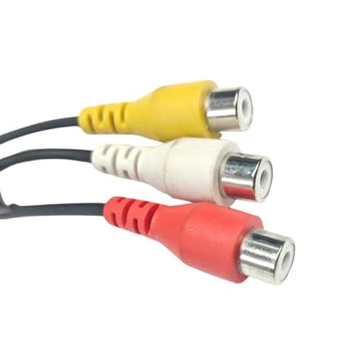Erh India 3.5mm Male to 3 RCA Female AV Adapter AUX Cable – Stereo Jack to Red White Yellow Audio Video Converter for TV, Projector, DVD & Home Theater 3