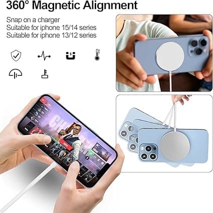 SOOPII Ultra-Slim Magnetic Fast Wireless Charger 15W, Qi-Compatible Charging Pad with USB-C, Sleek and Lightweight Design Charger for iPhone, Samsung, and All Qi Devices 3