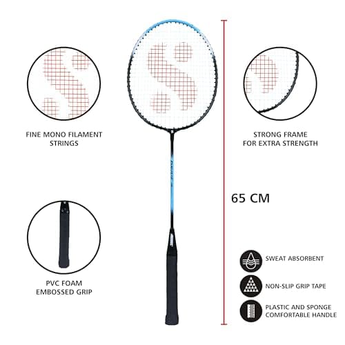 Silver's Drive Badminton Kit (2 Racquets with Full Cover)(Blue/Black) 3