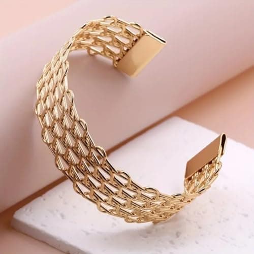 CLEO Be Bold Be You Premium Gold Plated Wrist Adjustable Cuff Bracelet Kada for Women | Stylish Anti-Tarnish Hypoallergenic Open Bangle | Rakhi Gift for Sister 3