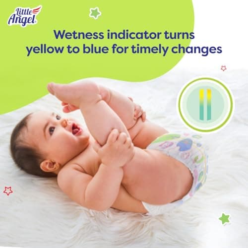 Little Angel Extra Dry Baby Pants Diaper, Medium (M) Size, 80 Count, Super Absorbent Core Up to 12 Hrs Protection & Wetness Indicator, Upto 5-11kg (40 count/pack, Pack of 2) 3