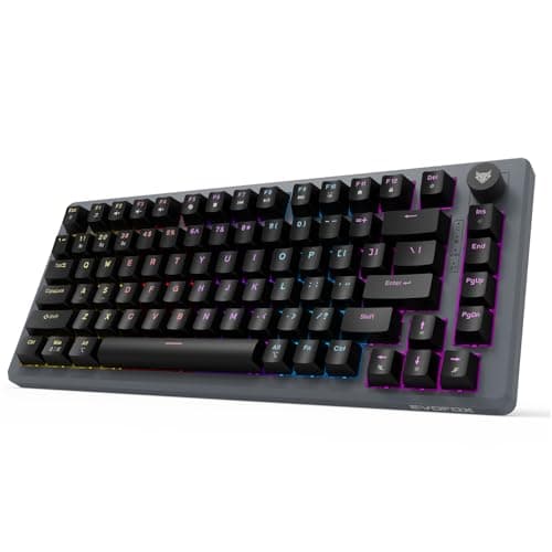 EvoFox Katana X2 TKL Gaming Mechanical Keyboards Wireless –Tri-Mode (BT/2.4G/Wired), Silent Red Switches, 1000Hz Polling Rate, Vivid and Dynamic Backlighting, 4000mAh Battery,Volume Knob (Black)