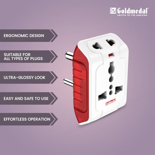 Goldmedal Spice 3-pin Universal Multi Plug (with Indicator) 3