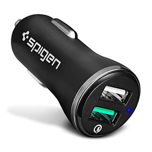 Spigen Total 30w(15w+15w) Car Charger Adapter Dual Port(2 Type-A) for iPhone 17/16/15/14/13/12/11/X Series, Galaxy S26/25/24/23 & More (F27QC) - Black