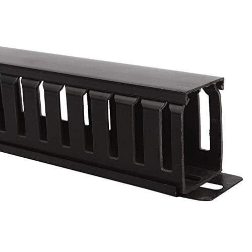 1U 22 Slot Rack Mount Horizontal Cable Manager Duct Raceway/Wiring Channels/Cable Tray PVC FRLS Type Standard Slot with Cover & Screws for 19" Rack (1 pcs Pack, Black) 4