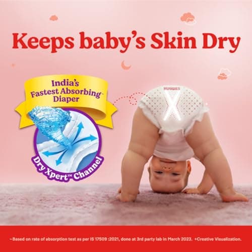 Huggies Complete Comfort Wonder Pants | Pant Style Baby Diapers New Born / XS Size, 48 Count | India's Fastest Absorbing Diaper, Patented Dry Xpert Channel, Ideal for 0-5 Kgs 3