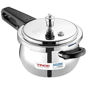 Vinod Splendid Plus Stainless Steel Pressure Cooker Outer Lid 3 Litre | SAS Bottom Handi Cooker Induction and Gas Base | ISI and CE certified