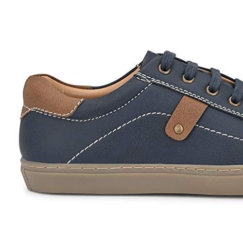 Centrino Casual Sneakers for Men | Stylish Lace-Up Sneakers with Cushioned Insole | Comfortable Walking Shoes with Rounded Front & Anti-Skid Sole (4457) Navy 4